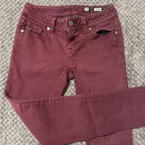 Miss Me Women's Burgundy Skinny Jeans